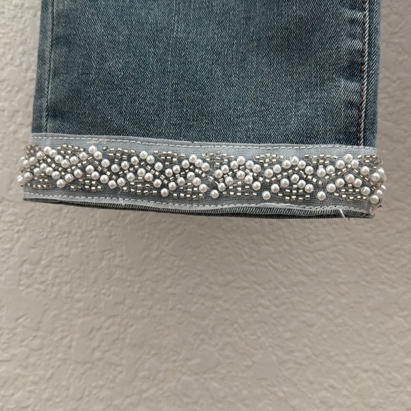 Copper Flash Petite Skinny Jeans with Pearl Hem Size 6 - Picture 2 of 6
